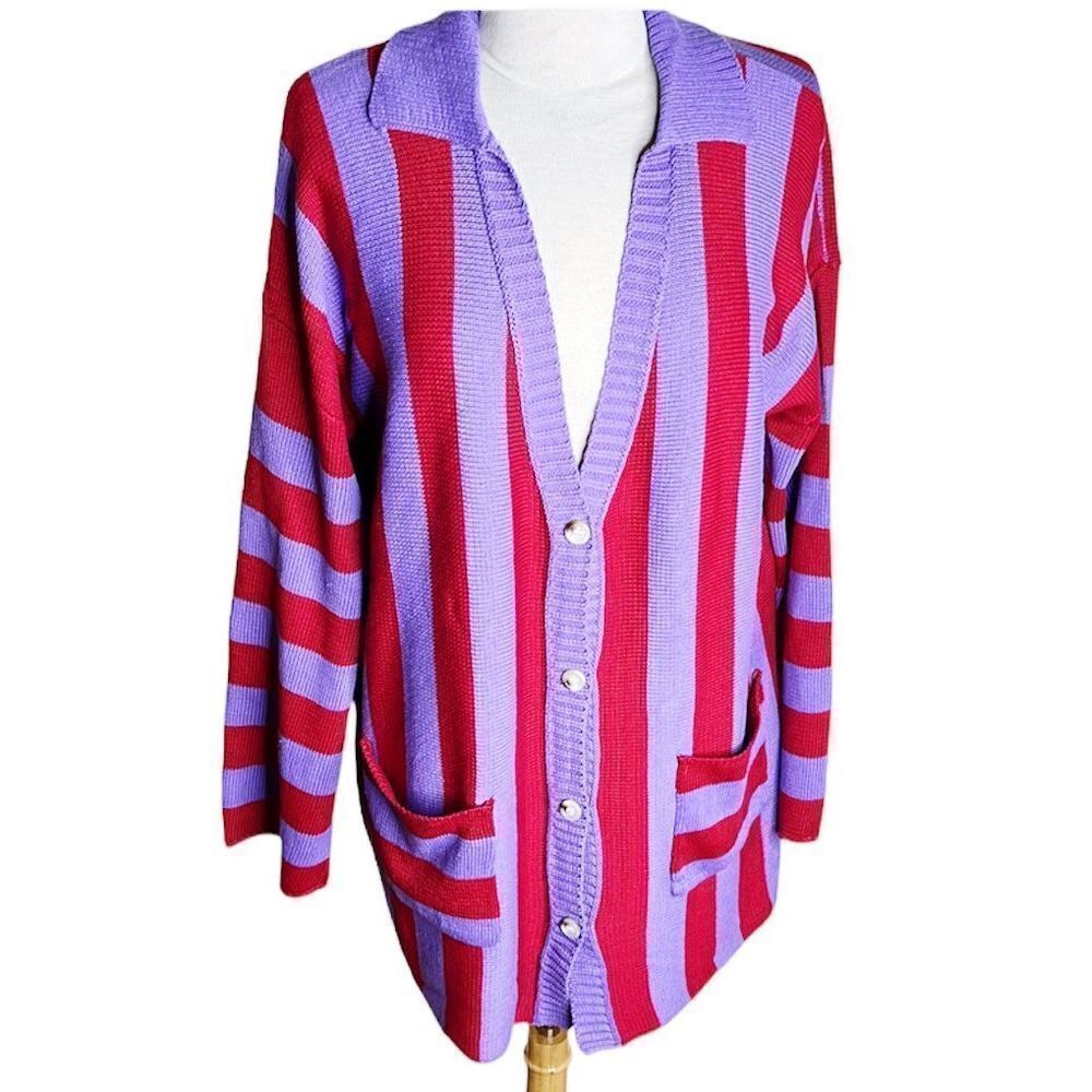 Petal Dew Striped Button Up Cardigan NWT Size Med